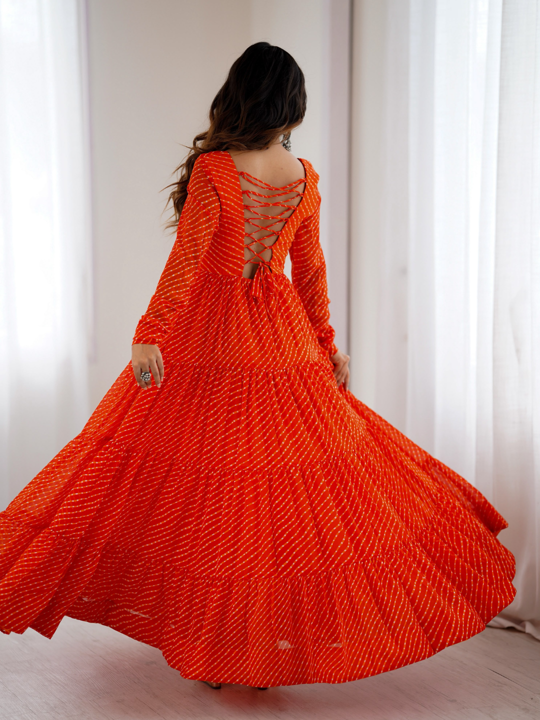 Leheriya Gown with Gamthi Patchwork