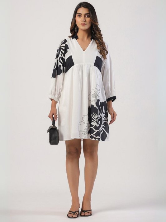 Monochrome Magic Cotton Dress