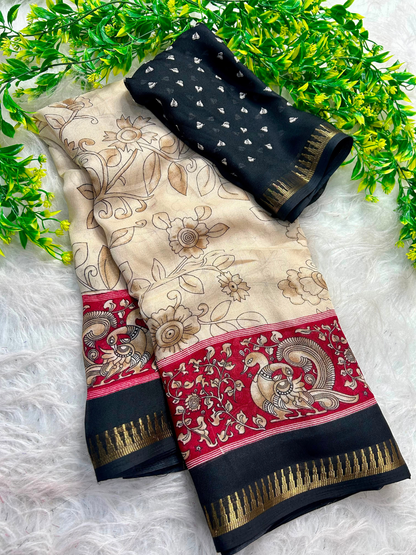 Timeless Tales in Regal Kalamkari Saree