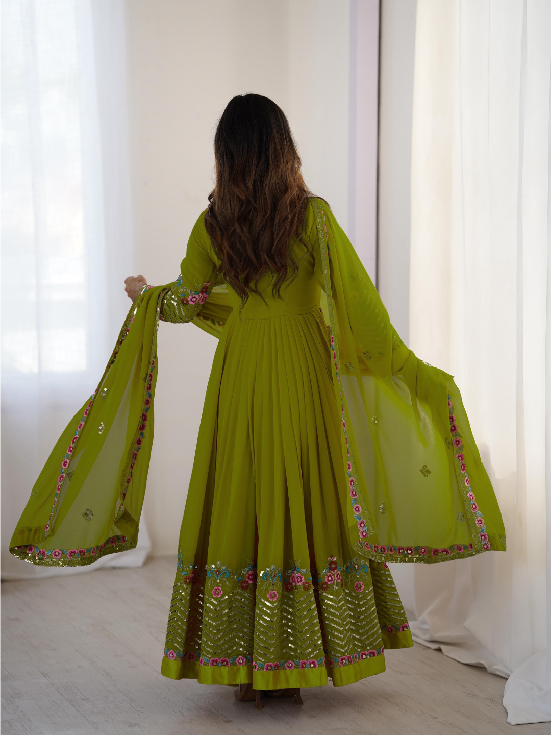 Elegant Festive Georgette Dupatta Set