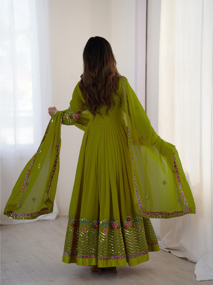 Elegant Festive Georgette Dupatta Set