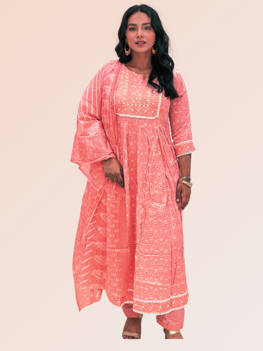 Light Pink Nayra Cut Dupatta Set