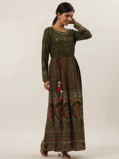 Dark Green Long Dress