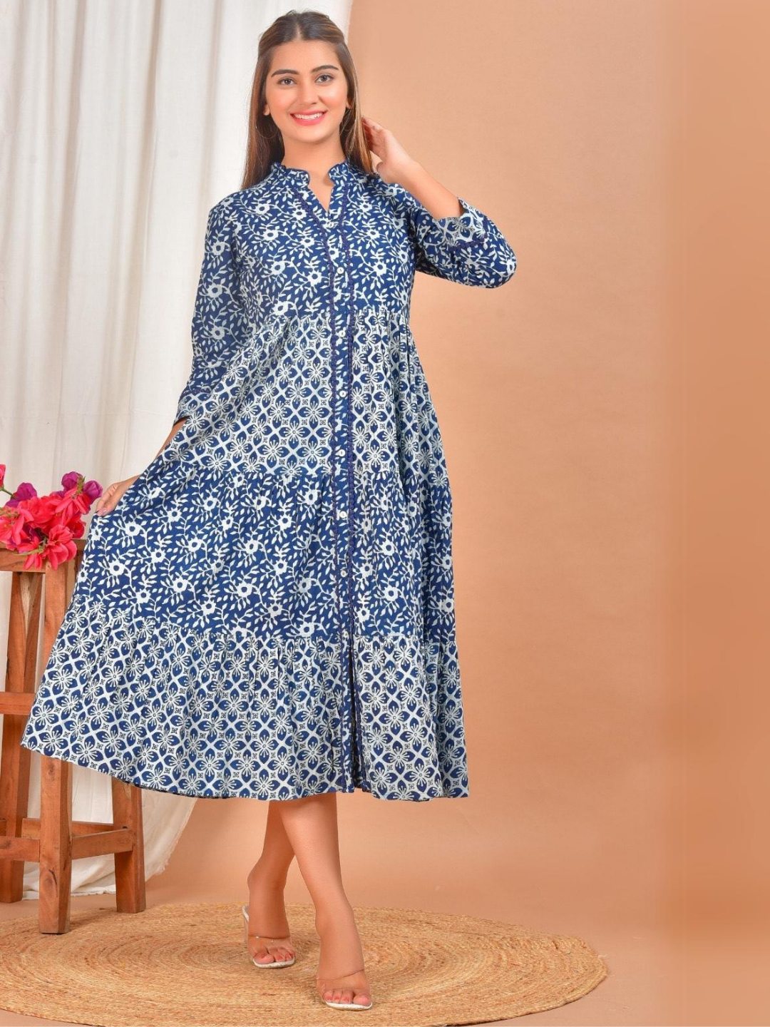 Indigo Tiered Dress