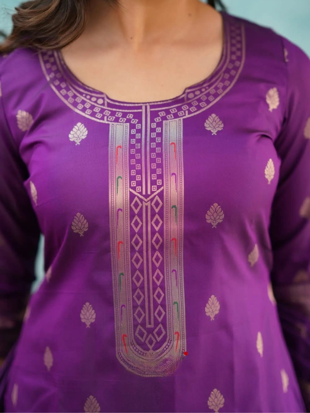 Purple Paithani Dupatta Set