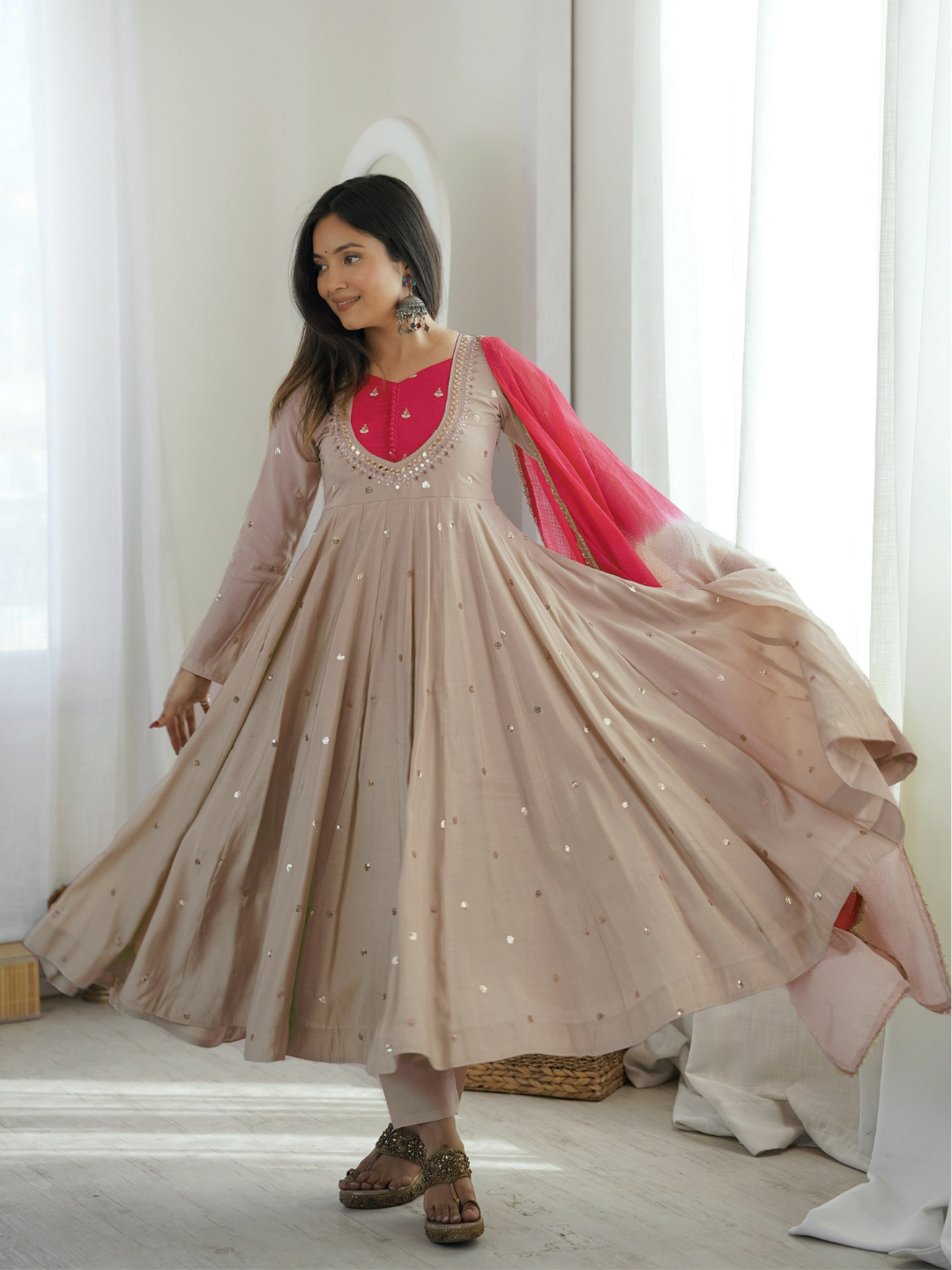 Shimmering Grace Three-Piece Anarkali