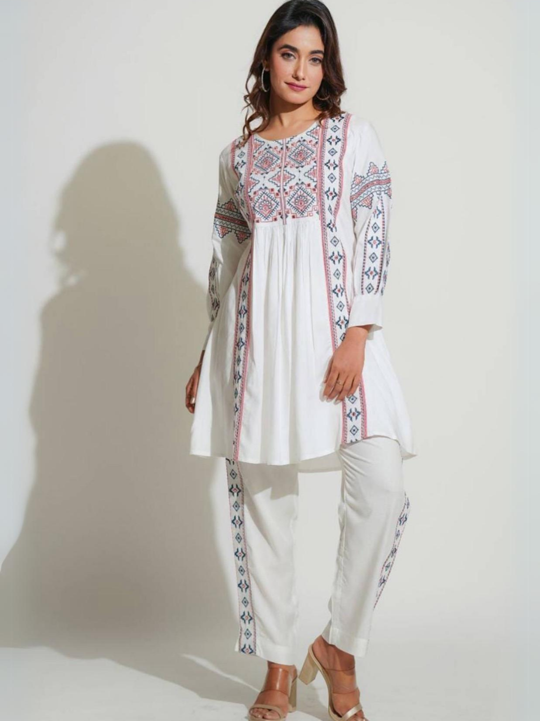 Pristine White Embroidered Co-Ord Set