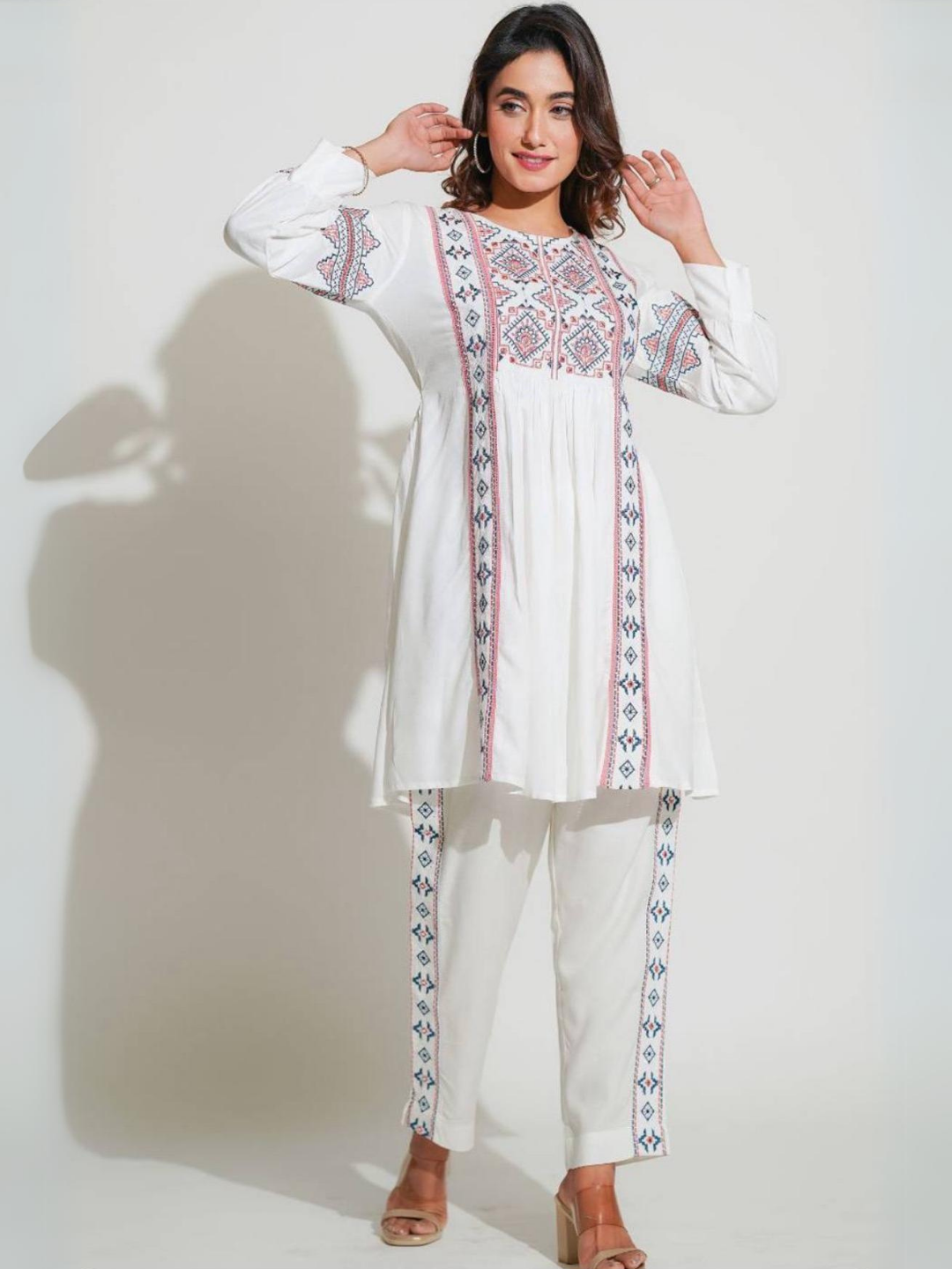 Pristine White Embroidered Co-Ord Set