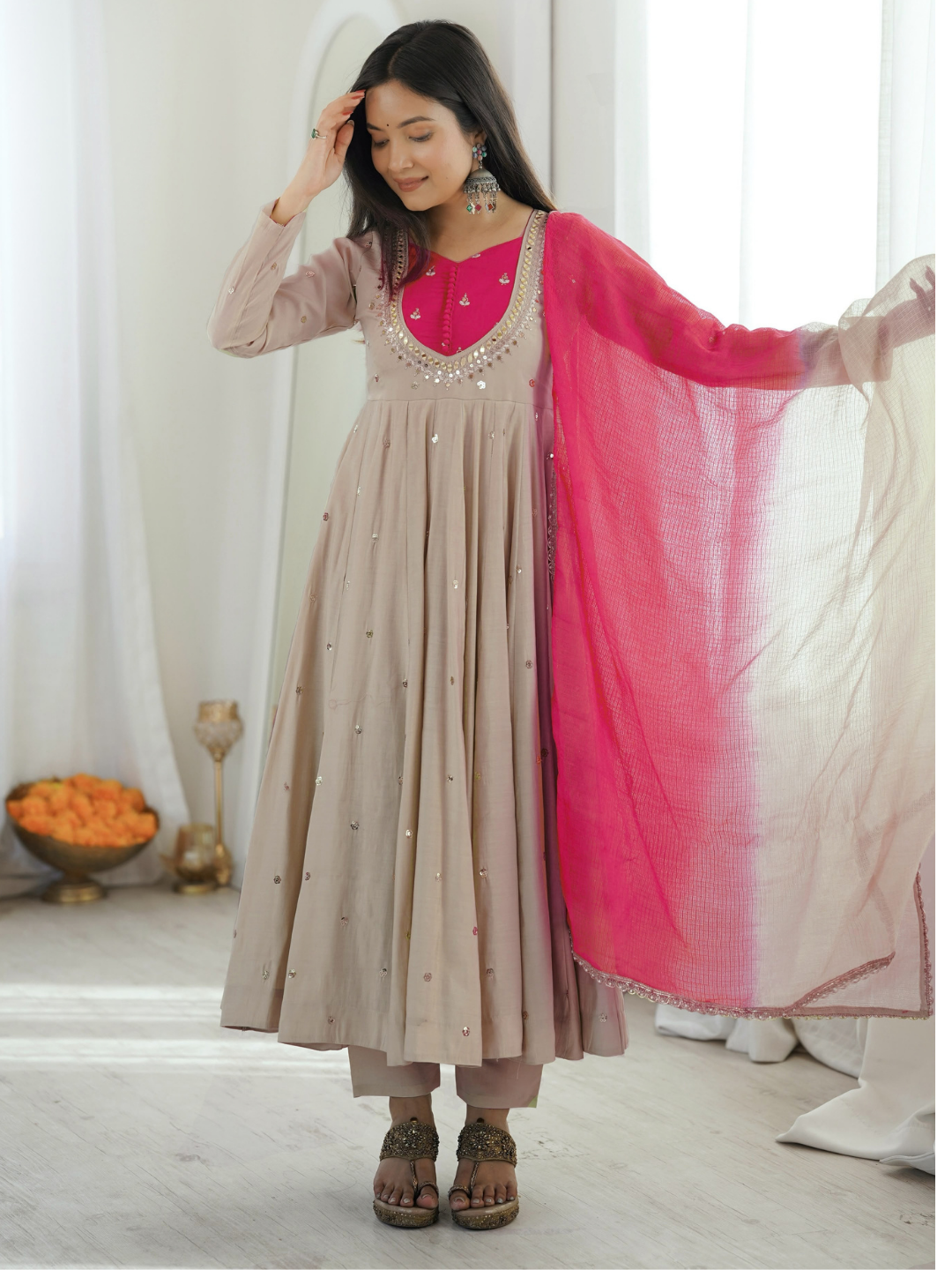 Shimmering Grace Three-Piece Anarkali