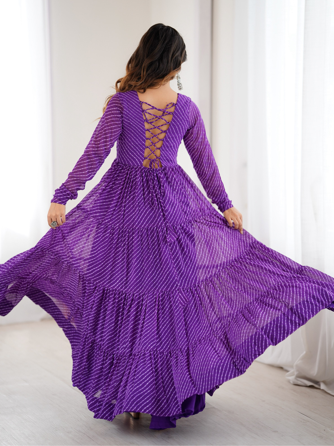 Leheriya Gown with Gamthi Patchwork