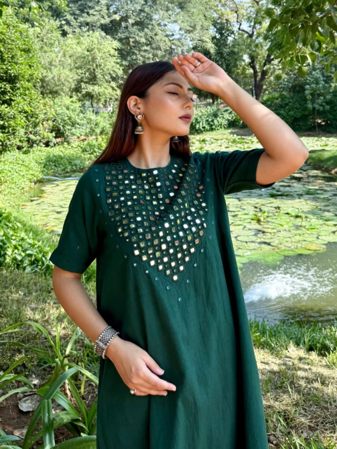 Emerald Breeze Cotton Co-ord Set