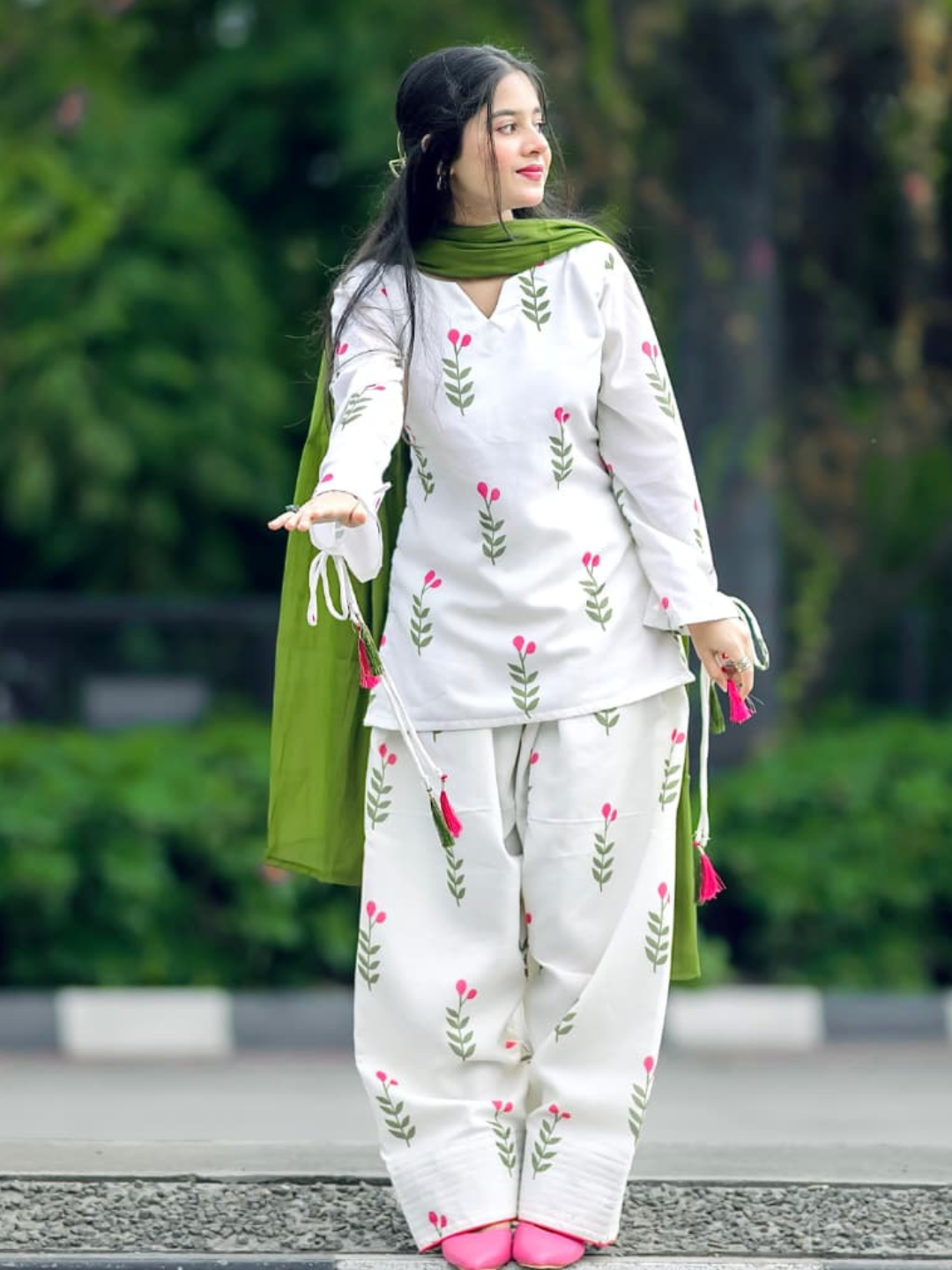 Petal Perfect Contemporary Cotton Suit Set