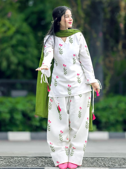 Petal Perfect Contemporary Cotton Suit Set