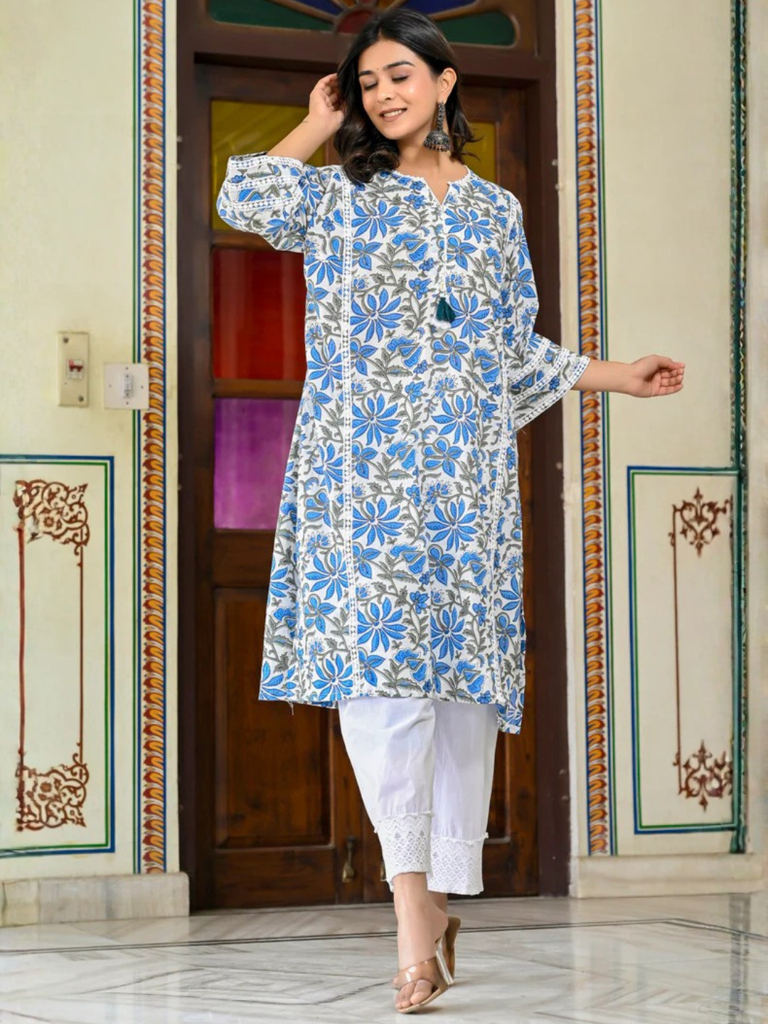 Breezy Bloom Cotton Chogha Set