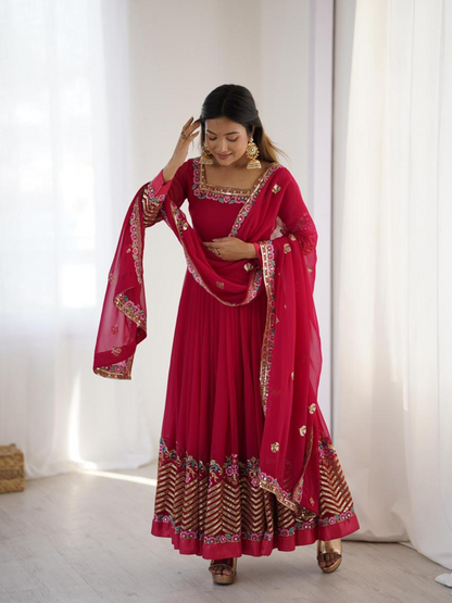 Elegant Festive Georgette Dupatta Set
