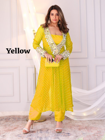 Mirror Magic Kurta Set with Bustier