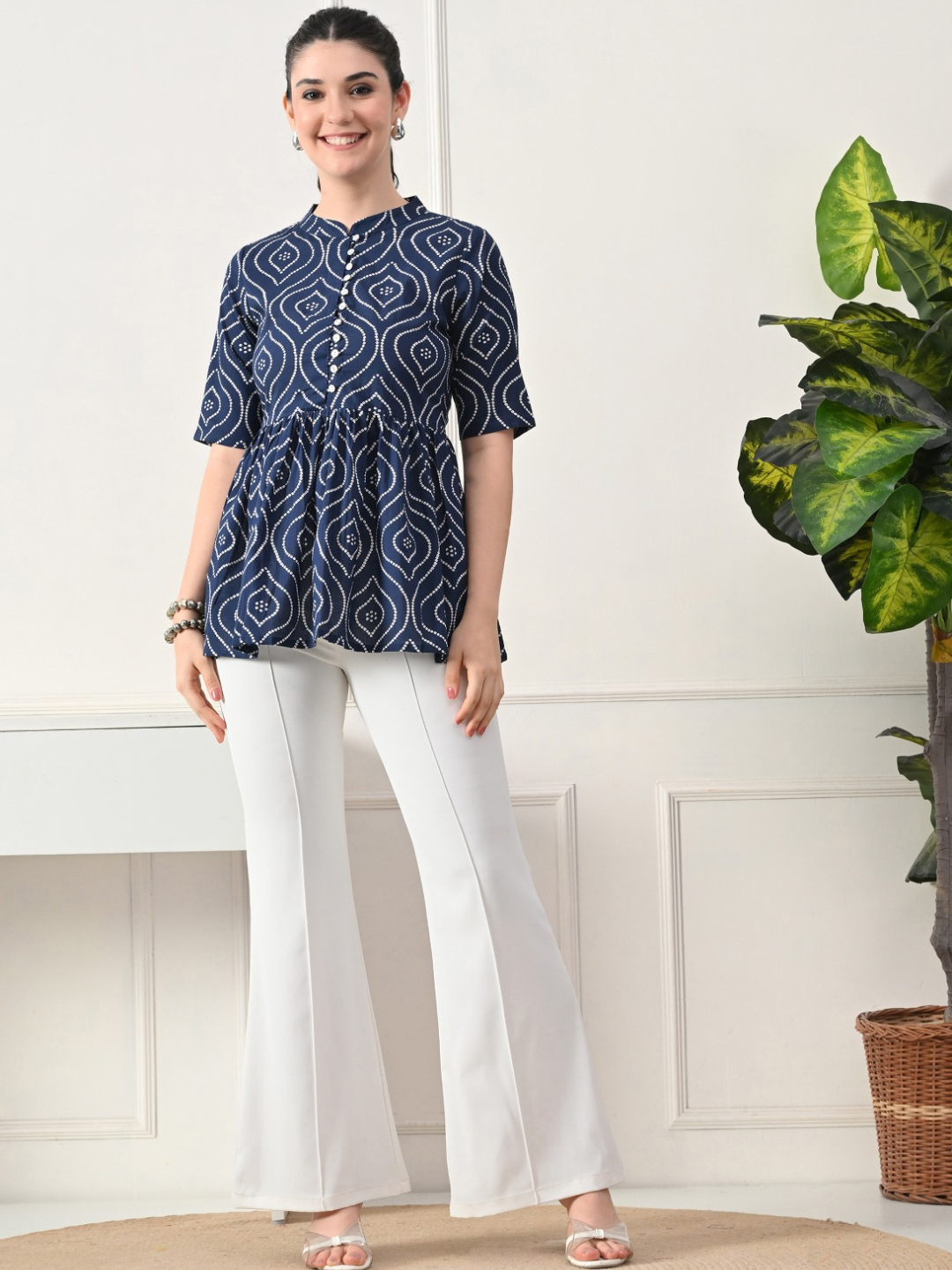 Indigo Breeze Cotton Top