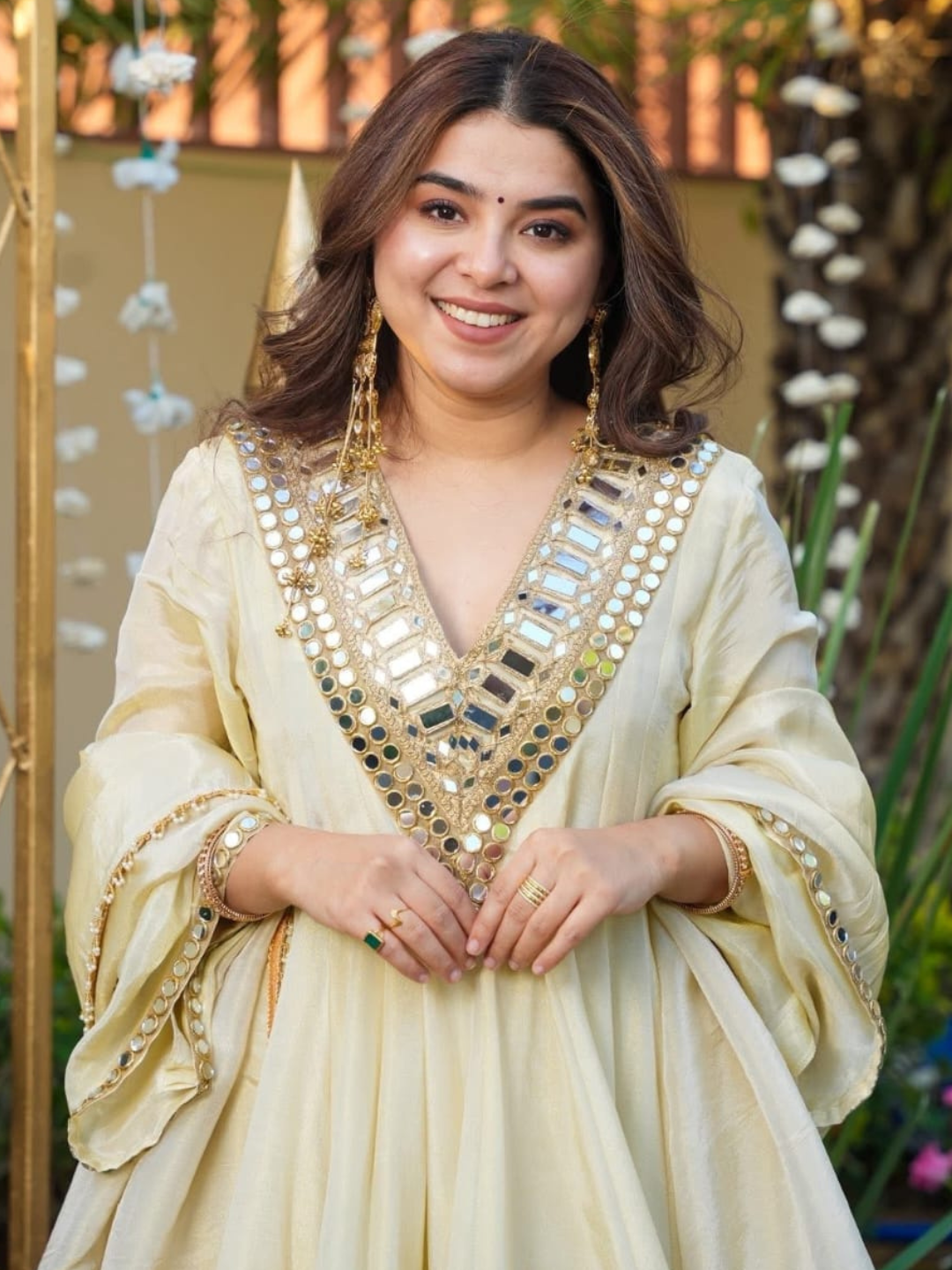 Radiant Reflections Off-White Sharara