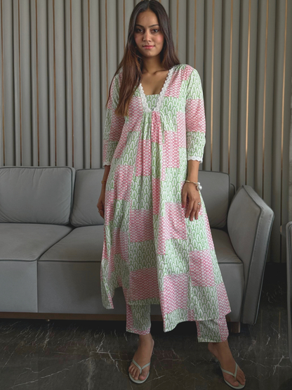 Playful Patterned Cotton Co-Ord Set