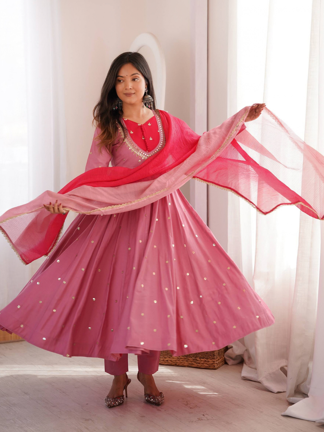 Shimmering Grace Three-Piece Anarkali