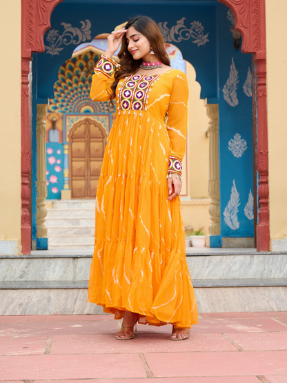 Navratri Gown with Kutchi Embroidery