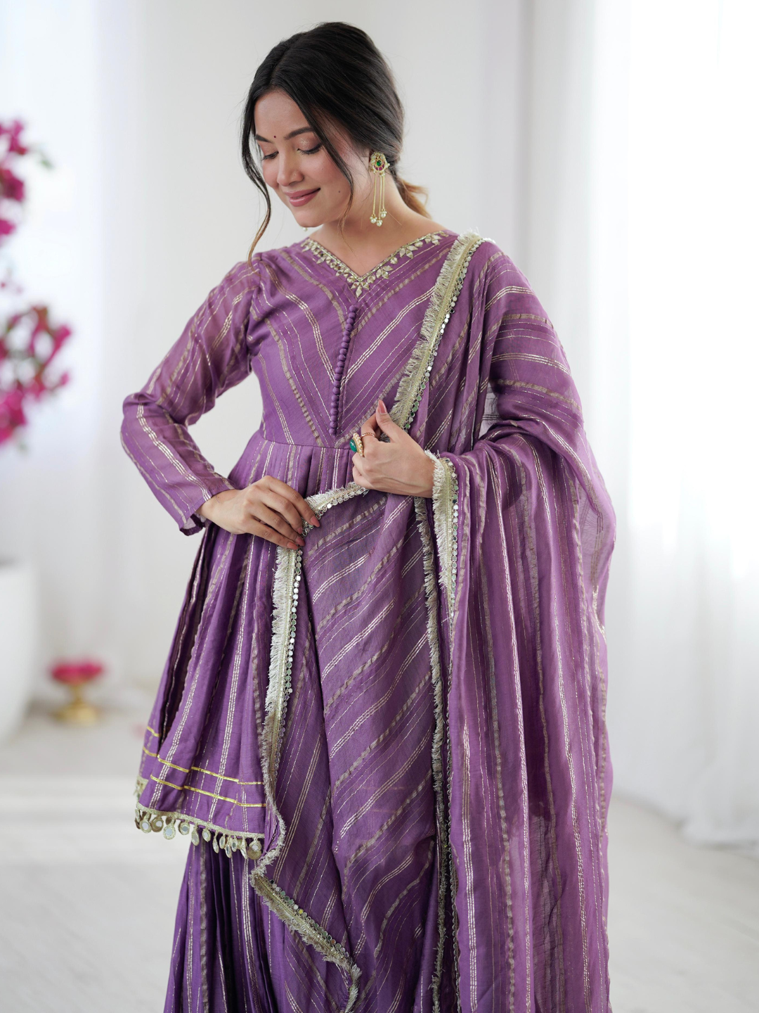 Mul Chanderi Sharara Set