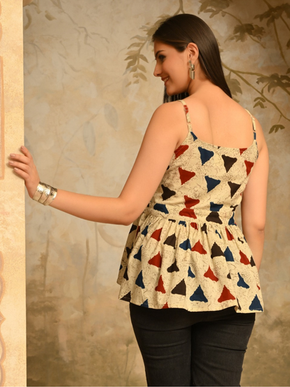 Playful Cotton Peplum Top