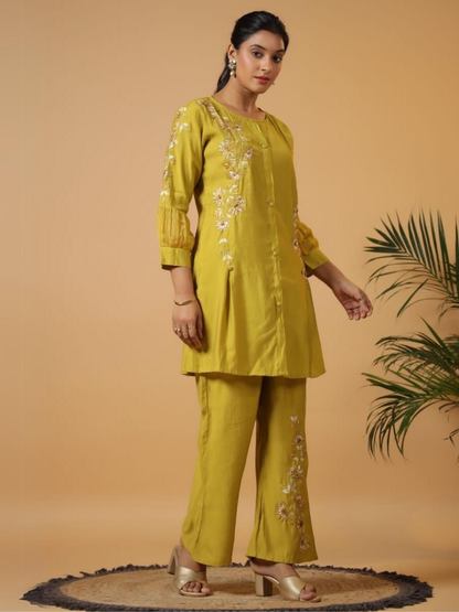 Mustard Muslin Co-Ord Set