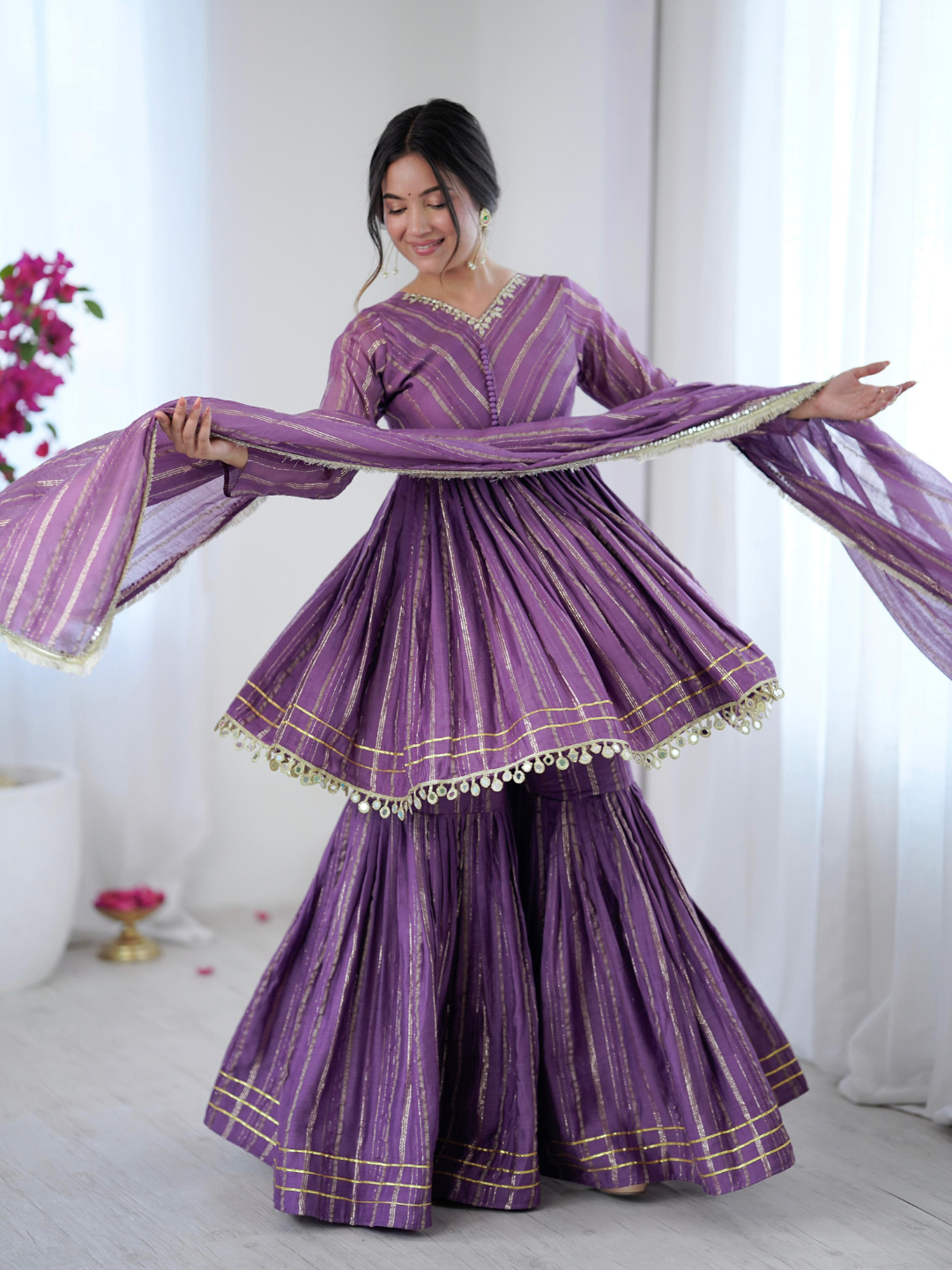 Mul Chanderi Sharara Set