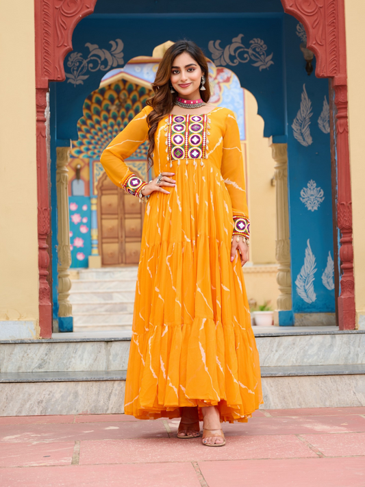 Navratri Gown with Kutchi Embroidery