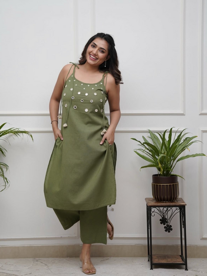 Mirror Muse Spagetti Cotton Co-ord Set
