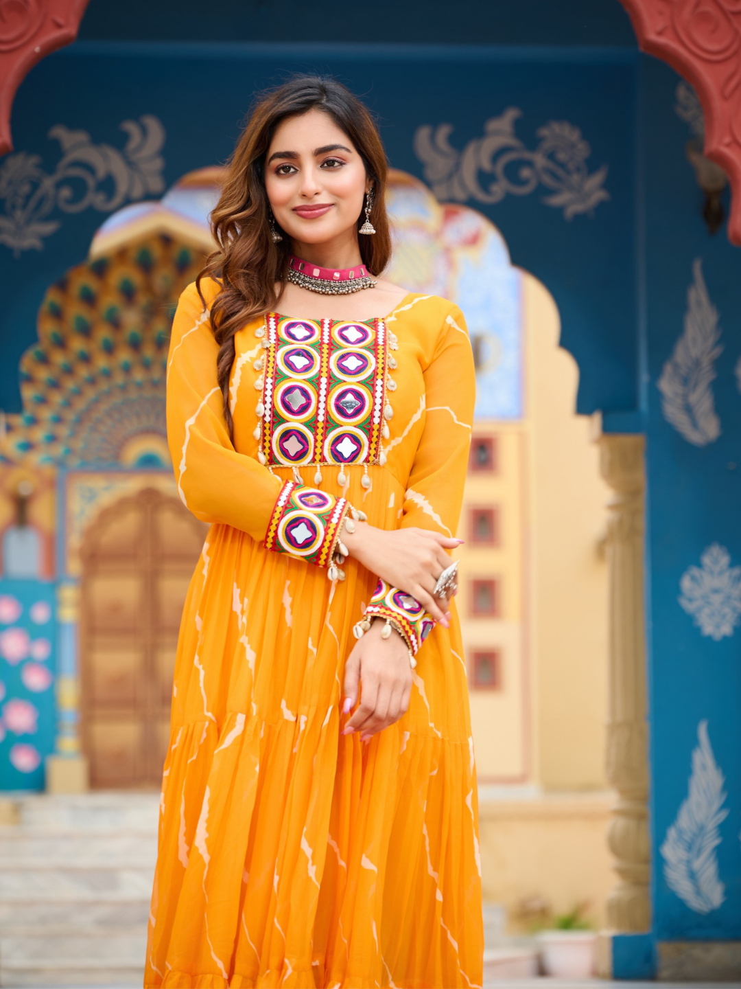 Navratri Gown with Kutchi Embroidery