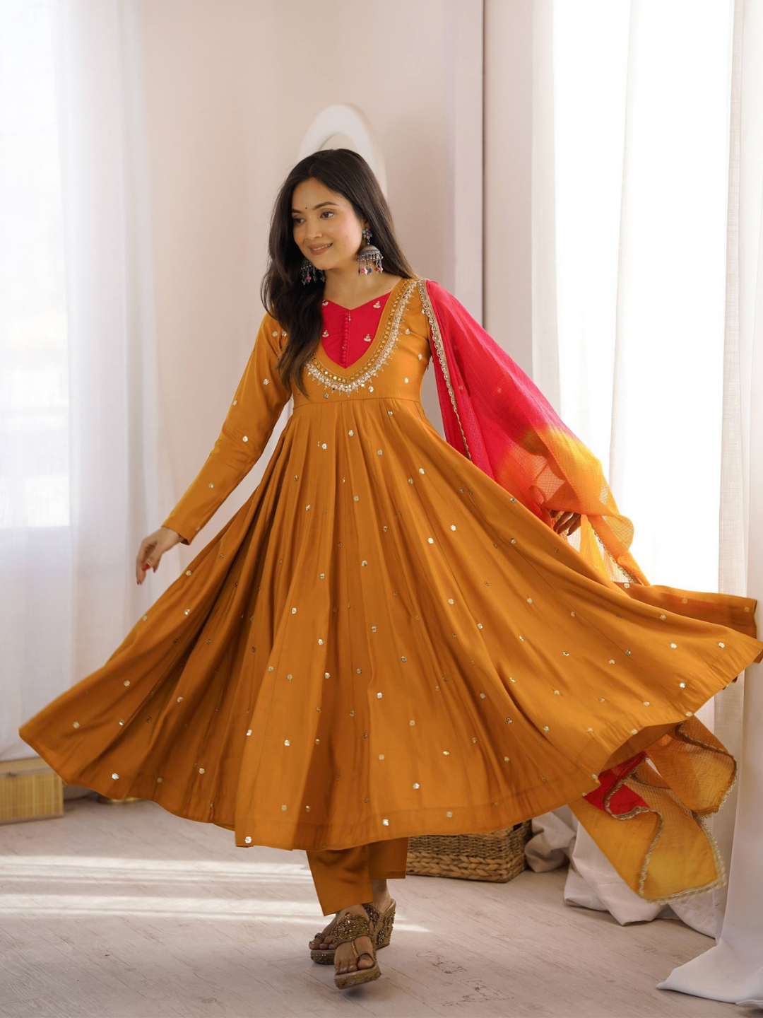 Shimmering Grace Three-Piece Anarkali
