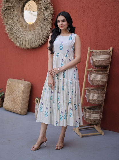 Twirl-Worthy Tiered Cotton Dress