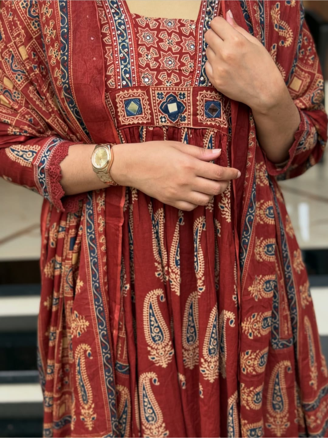 Heritage Bloom Jaipuri Cotton Dupatta Set