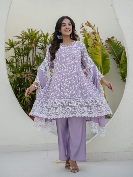 Embroidered Mul Cotton Classic Dupatta Set