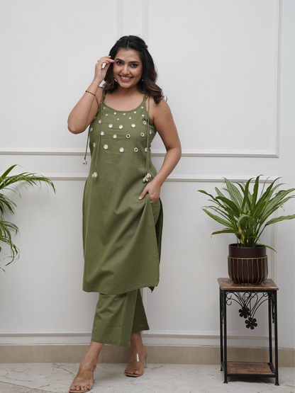 Mirror Muse Spagetti Cotton Co-ord Set
