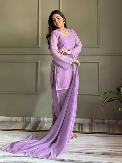 Soft Glam Crunchy Silk Salwar Suit with Diamond Work