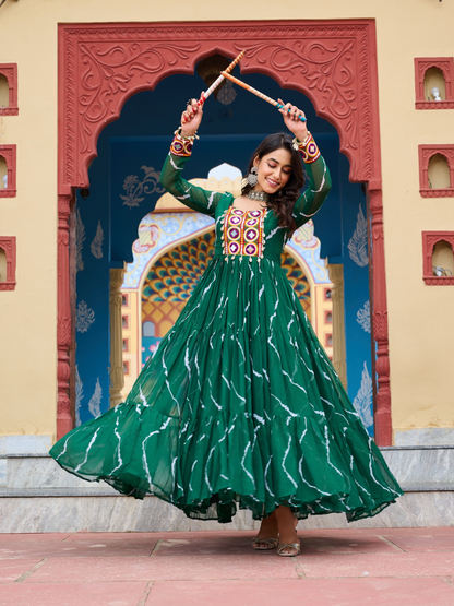 Navratri Gown with Kutchi Embroidery