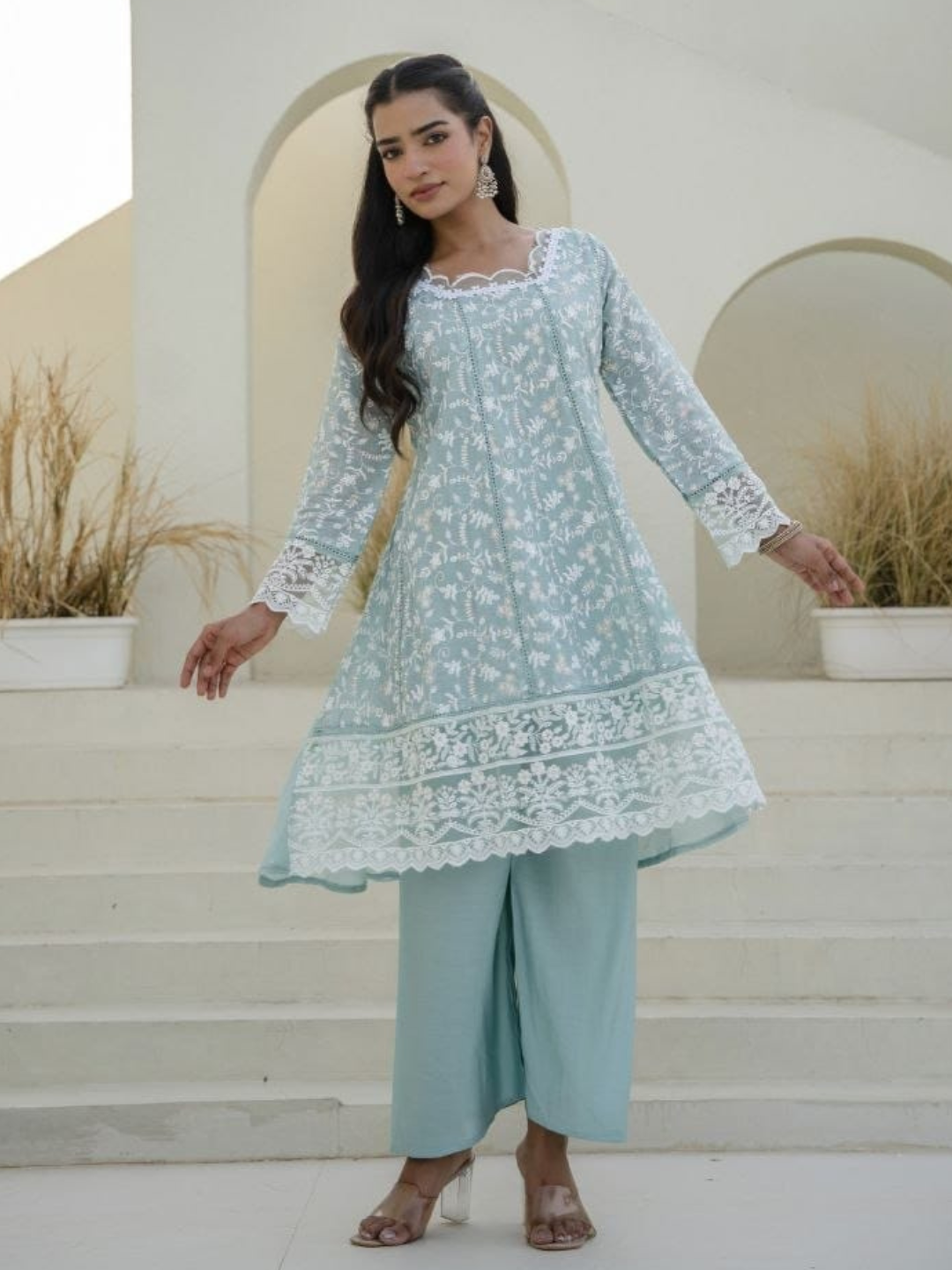 Embroidered Mul Cotton Classic Dupatta Set
