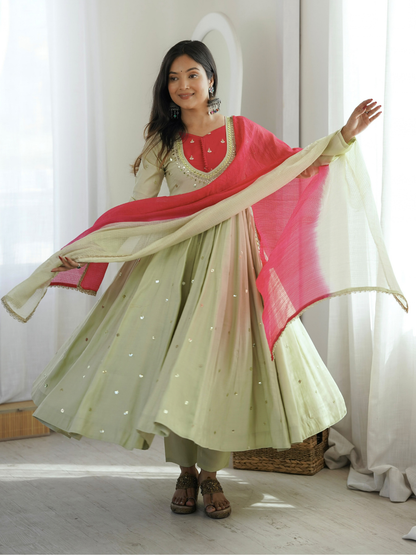 Shimmering Grace Three-Piece Anarkali