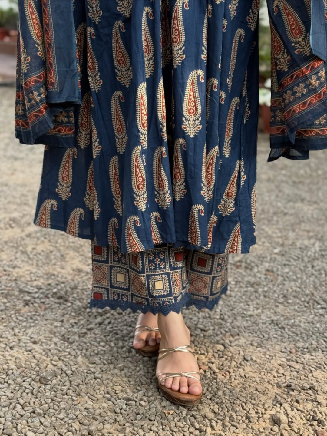 Heritage Bloom Jaipuri Cotton Dupatta Set