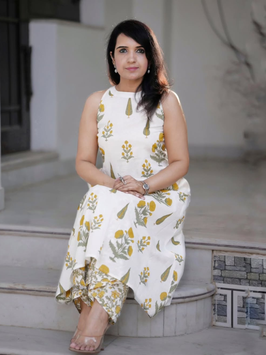 Ivory Muse Jaipuri Cotton Co-Ord Set