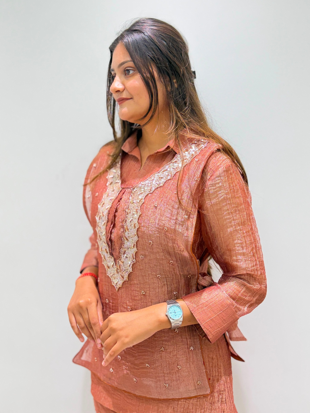 Chic Indo-Western Salsa Silk Co-Ord