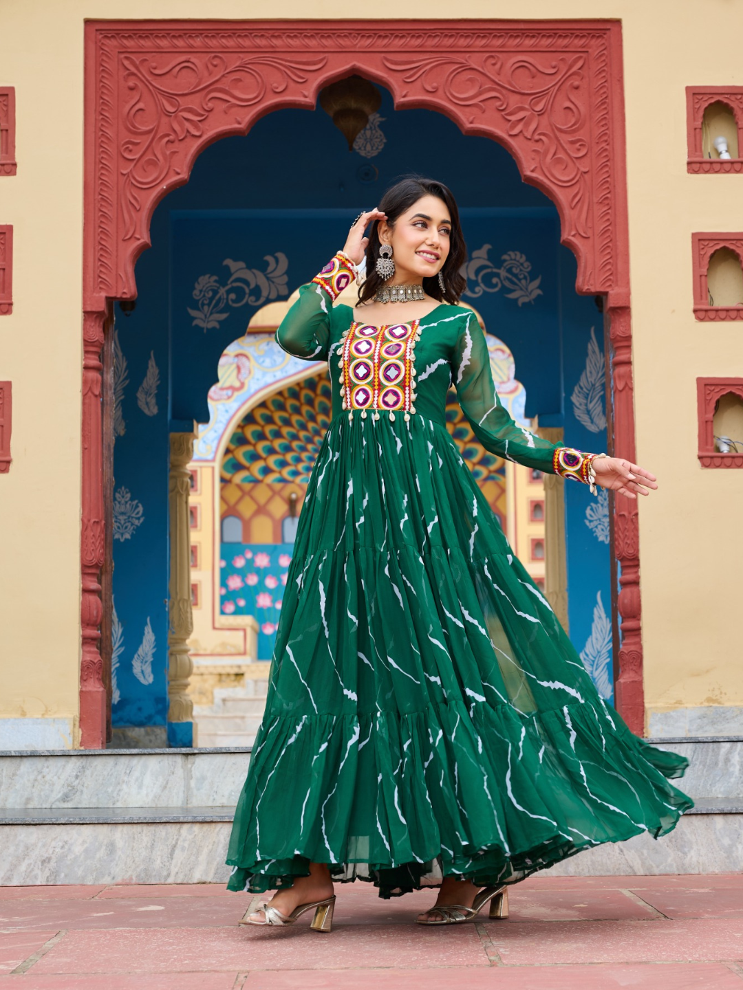Navratri Gown with Kutchi Embroidery