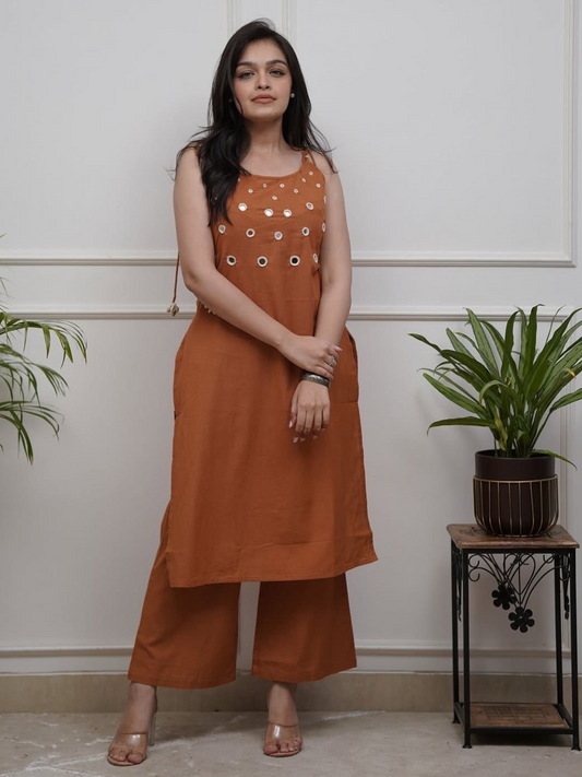Mirror Muse Spagetti Cotton Co-ord Set