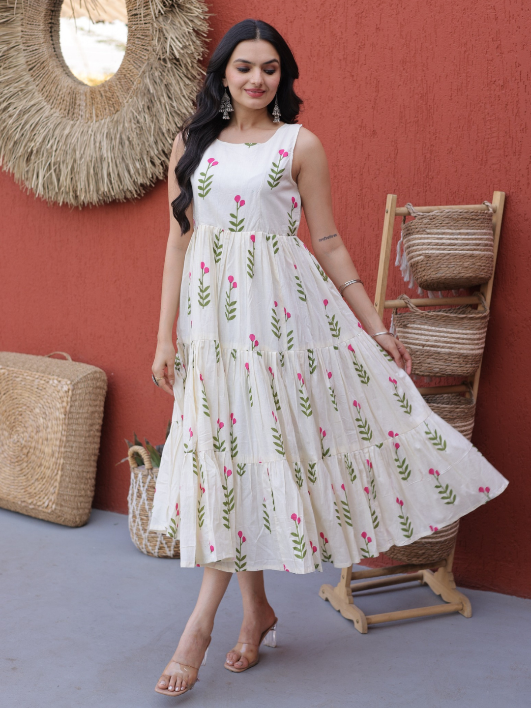 Twirl-Worthy Tiered Cotton Dress