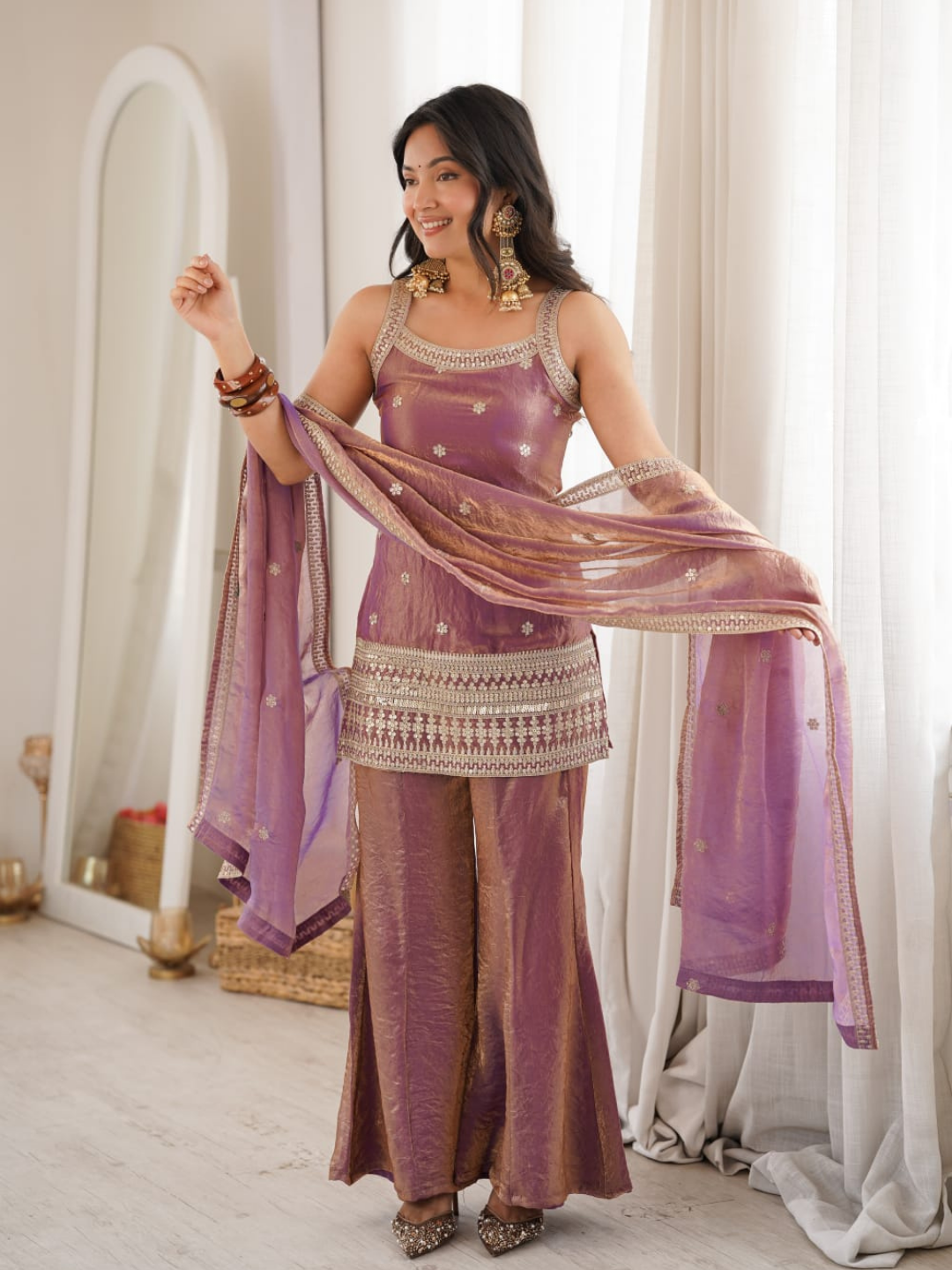 Shimmer & Grace Fendi Silk Sharara Set