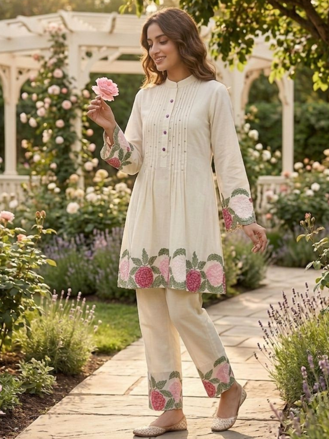 Bloom with Grace Roman Silk Co-ord Set