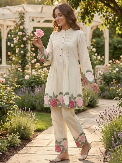 Bloom with Grace Roman Silk Co-ord Set